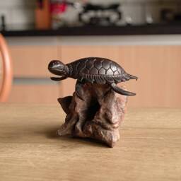 Wooden Turtle 3.5 Inch/9 cm, Carving, Home Decor, Room Personalized Statue, Living Room, Office Gift Idea - thumbnail 2