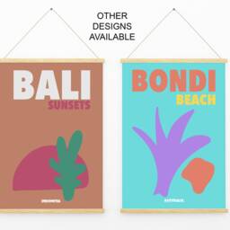 Bali Sunsets Bright Travel Print - Poster, Fashion Holiday, On Trend Decor, Retro Abstract Travel, Book Cover Art - thumbnail 3