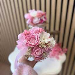 Handmade Floral Candle Bouquet Arrangement Rose & Peony Soy Wax Flower Gift Pink Decorative Centrepiece - thumbnail 4