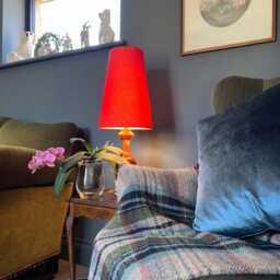 Burnt Orange Cotton Cone Lampshade - Handcrafted With High Quality - Available in 5 Sizes - thumbnail 2
