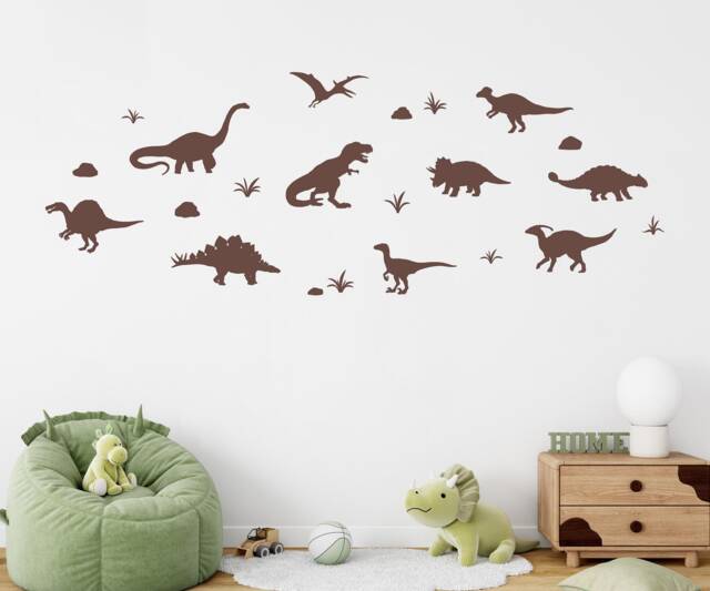Dinosaur Wall Decal Set - Of 10 Boy Bedroom Decor - image 1