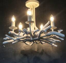 White Washed Driftwood Chandelier 3/5 Light Pendant Fitting - thumbnail 1