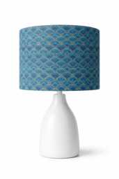 Art Deco Lampshade Blue & Gold Light Shade For Table/Ceiling Lamps - thumbnail 1