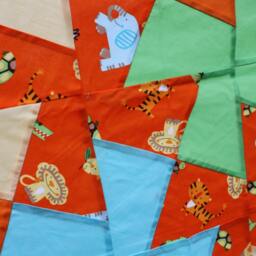 Unfinished Quilt Top Ready To Lap Throw Baby Blanket Orange Gray White Twister - thumbnail 3