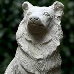 Garden Collie Dog Statue Concrete Scottish Sculpture Outdoor Ornament Front Door Decoration Handmade Art Lawn Decor - thumbnail 2
