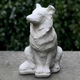 Garden Collie Dog Statue Concrete Scottish Sculpture Outdoor Ornament Front Door Decoration Handmade Art Lawn Decor - thumbnail 1