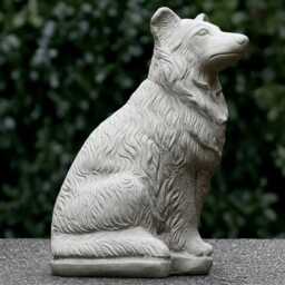 Garden Collie Dog Statue Concrete Scottish Sculpture Outdoor Ornament Front Door Decoration Handmade Art Lawn Decor - thumbnail 3