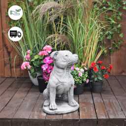 Large Staffordshire Bull Terrier Dog Stone Cast Garden Statue - thumbnail 2