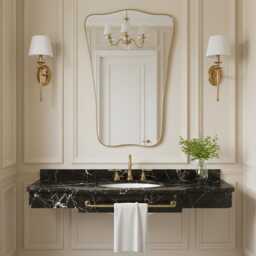 Unlacquered Brass Mirror - Curved Bathroom Wall Mirrors - thumbnail 3