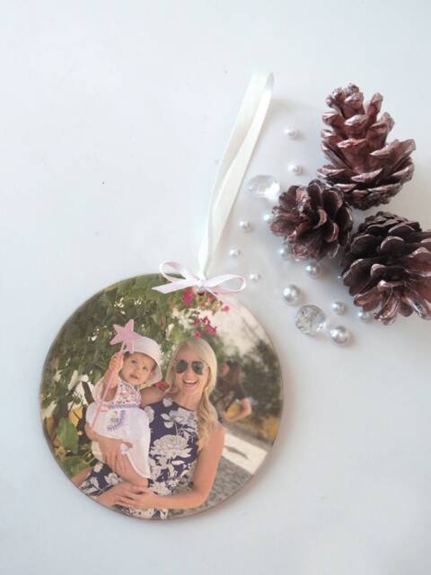 Christmas Gift For Mum, Personalised Wooden Photo Heart Or Bauble, Your On Wood, Gift, Handmade, Bespoke For Mum/Mummy - image 1
