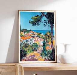 Catalonia Landscape Poster Spain Travel Wall Art - thumbnail 1