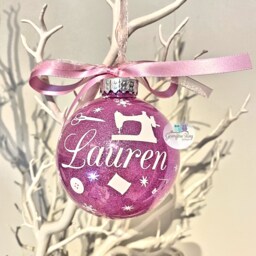 Personalised Sewing Bauble, Christmas Gift, Machine Ornament 2024 - thumbnail 1