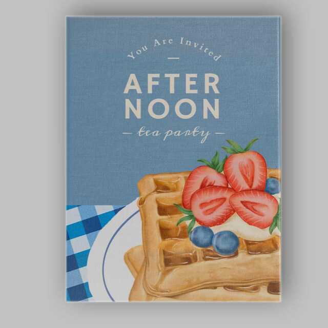 strawberry Waffles Afternoon Tea Party Kitchen Print Canvas Wall Art Decor Picture Ready To Hang - image 1