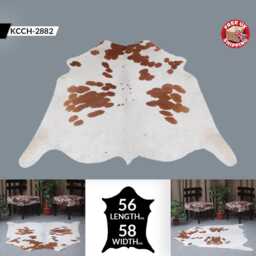 Authentic Large Brown & White Cowhide Rug - Statement Piece For Sophisticated Decor - thumbnail 2