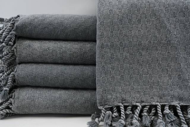 "stone Washed Towel, Gray Peshtemal, Hammam Towel, Sauna Towel, 35""x70" - image 1