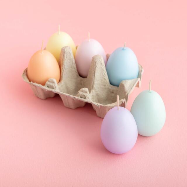 Pastel Egg Candles in An Box - Spring Party Easter Table Decorations Room Accessories Decoration Home - image 1