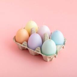 Pastel Egg Candles in An Box - Spring Party Easter Table Decorations Room Accessories Decoration Home - thumbnail 2