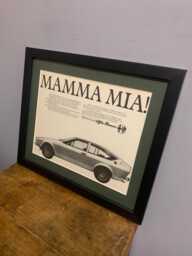 Alfa Romeo Gtv 2000 Original 1977 Framed Advertising Wall Art Print, Unique Birthday Gift, Classic Car , Home, Office, Man Cave A346 - thumbnail 1