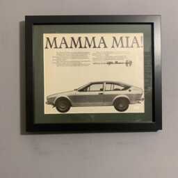 Alfa Romeo Gtv 2000 Original 1977 Framed Advertising Wall Art Print, Unique Birthday Gift, Classic Car , Home, Office, Man Cave A346 - thumbnail 2