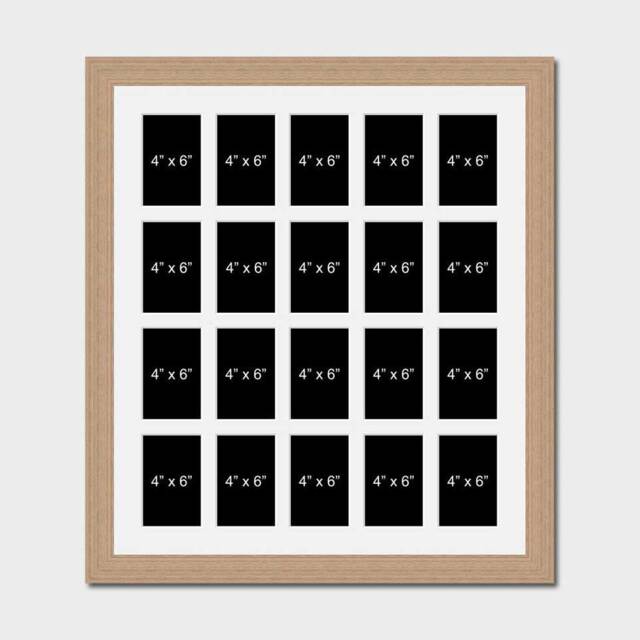 Large Multi-Photo Picture Collage Frame - Holds 20 4x6 Photos in An Oak Veneer - image 1