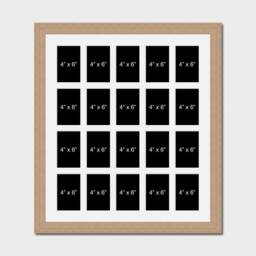 Large Multi-Photo Picture Collage Frame - Holds 20 4x6 Photos in An Oak Veneer - thumbnail 1