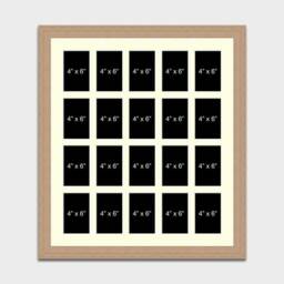 Large Multi-Photo Picture Collage Frame - Holds 20 4x6 Photos in An Oak Veneer - thumbnail 2