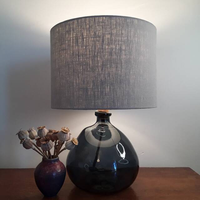 Grey Linen Lampshade - Plain Mid Grey Shade For Lamp Or Ceiling Light - image 1