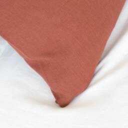 Linen Pillow Case in Stylish Terracotta With Envelope Closure/Washed Linen Cases Brick Red/Custom Size Shams - thumbnail 4