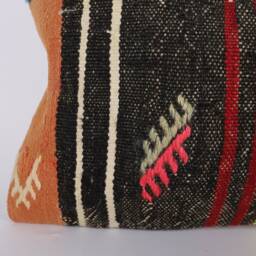 Kilim Lumbar Pillow Cover Turkish Wool Cushion, Bohemian Decor - 12x24 - thumbnail 3