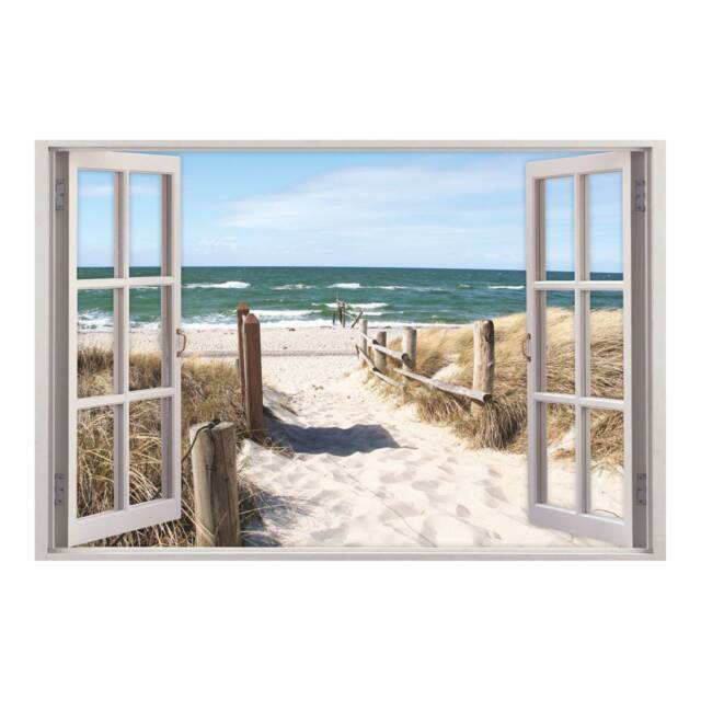 156 Wall Tattoo Window - Way To The Baltic Sea Beach in 5 Sizes Sand Sea Mural Wall Decoration Maritime - image 1