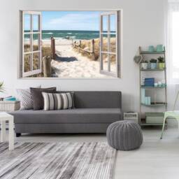 156 Wall Tattoo Window - Way To The Baltic Sea Beach in 5 Sizes Sand Sea Mural Wall Decoration Maritime - thumbnail 3