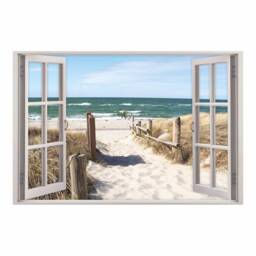 156 Wall Tattoo Window - Way To The Baltic Sea Beach in 5 Sizes Sand Sea Mural Wall Decoration Maritime - thumbnail 1