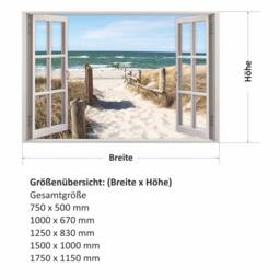156 Wall Tattoo Window - Way To The Baltic Sea Beach in 5 Sizes Sand Sea Mural Wall Decoration Maritime - thumbnail 2