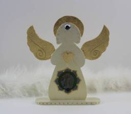 Angel Of Time & Knowledge Home Decor With Leaf Gold Gilded Wings Heart, Good Luck Gift Idea, Archangel Metatron Wedding Decoration - thumbnail 1