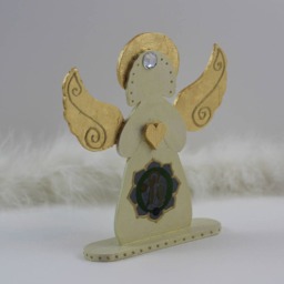 Angel Of Time & Knowledge Home Decor With Leaf Gold Gilded Wings Heart, Good Luck Gift Idea, Archangel Metatron Wedding Decoration - thumbnail 2