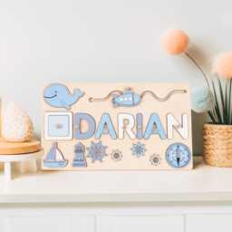 Custom Baby Girl Name Puzzle, Wooden Montessori Toys, Christmas Gifts For Toddlers, 1 Year Old Gifts, Personalized 1st Birthday Gifts - thumbnail 3