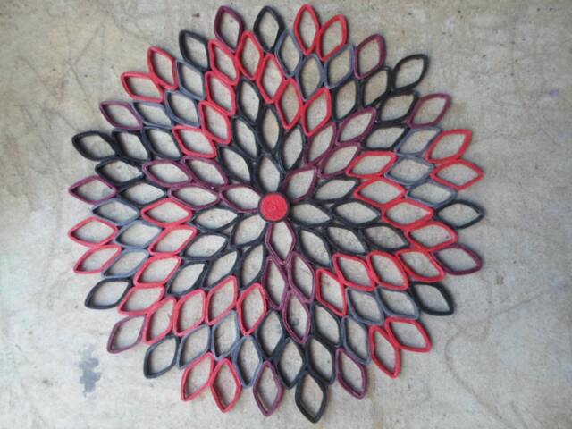 Red & Black Dahlia Wall Art Large 3D Geometric Paper Flower - image 1