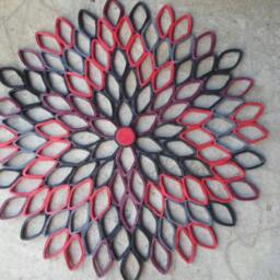Red & Black Dahlia Wall Art Large 3D Geometric Paper Flower - thumbnail 4