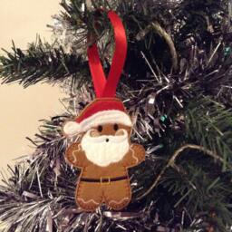 Father Christmas Decoration, Gingerbread Man, Felt Decorations, Santa, Xmas Ornaments, Christmas Gifts, Stocking Filler - thumbnail 1