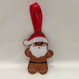 Father Christmas Decoration, Gingerbread Man, Felt Decorations, Santa, Xmas Ornaments, Christmas Gifts, Stocking Filler - thumbnail 2