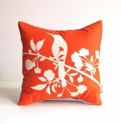 Orange Blossom Print Mini Pillow - 10.5 Inch Square - thumbnail 1
