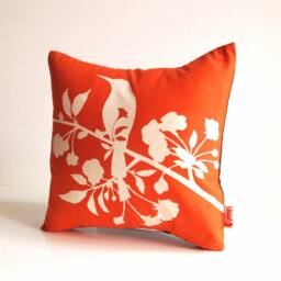 Orange Blossom Print Mini Pillow - 10.5 Inch Square - thumbnail 3