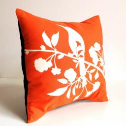 Orange Blossom Print Mini Pillow - 10.5 Inch Square - thumbnail 2