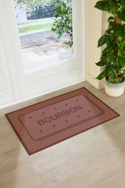 Bourbon Biscuit Indoor Outdoor Doormat - Chocolate Entrance Rug Tea Time Kitchen Decor Housewarming Gift 90x60cm - image 1
