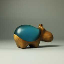 Duo Hippopotamus Sculpture - 11 - thumbnail 4