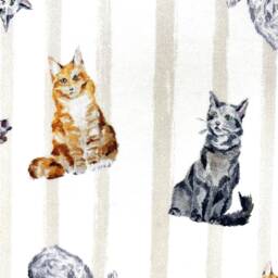 Cat Lampshade Striped Cotton Drum Shade For Table/Ceiling Lights - thumbnail 4