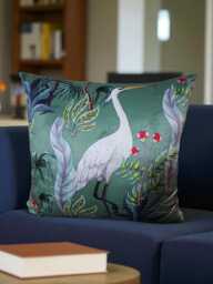 Tropical Heron Velvet Cushion Cover - Nature Lover Home Decor - thumbnail 1