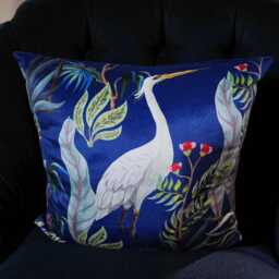 Tropical Heron Velvet Cushion Cover - Nature Lover Home Decor - thumbnail 3
