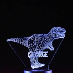 Personalised T-Rex Led Night Light Dinosaur Kids Bedroom Lamp - thumbnail 2