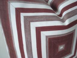 Sale20x20 Indoor/Outdoor Decorative Pillow Cover - GeometricThrow -Accent PillowRedish Brown Brick & White - thumbnail 1